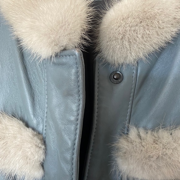 Vintage leather jacket with Mink fur - Picture 3 of 6